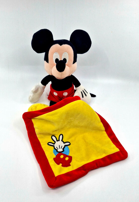  - mickey souris - peluche avec jaune rouge 